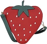 Collectif Damen Tasche Juicy Strawberry Erdbeere 50s Handbag (Rot/Grün/Weiß, One Size)