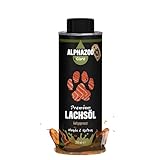 alphazoo Premium Lachsöl für Hunde & Katzen 250 ml, kaltgepresstes Fischöl reich an Omega 3 & Omega 6 Fettsäuren, Barf-Zusatz Öl für eine gesunde Haut & Fellpflege, recyclebare Weißblechdose
