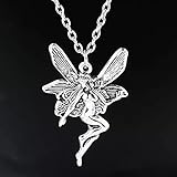 Halskette Vintage Fashion Angel Fairy Anhänger Halskette für Frauen Cross Chain Choker Schmuck Punk Goth Gothic Weihnachts-Halloween-Gastgeschenke