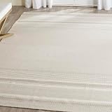 SAFAVIEH Kilim Collection KLM419B Handgefertigter Flachgewebe-Teppich, 122 x 182 cm, Grau / Elfenb