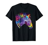 Buntes Zebra Polygonal Geometric Große Zebra Kopf T-Shirt