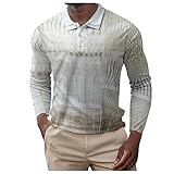 Herren Poloshirt Langarm Regular Fit Basic Polo Hemd Business Baumwolle Elegante Polohemd für Männer Drucken Colorblock Männer Golf Polo Shirts