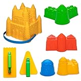 Holady 7-teiliges Strand-Sandspielzeug-Set, inklusive Strandspielzeug, Schlossformen, Sandformen, Strandeimer, Schaufel-Werkzeug-Set, lustiges Outdoor-Spielen, Strandzubehör für Jungen und M