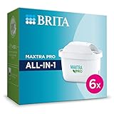 BRITA Wasserfilter-Kartusche MAXTRA PRO All-in-1 – 6er Pack (Halbjahresvorrat) – Original BRITA Ersatzkartuschen / reduziert Kalk, Chlor, Blei, Pestizide & Verunreinigungen für frisches Trinkwasser