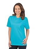 Trigema Damen T-Shirt DELUXE, Gr. 48 (Herstellergröße: XL), Blau (azur 051)