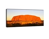 wandmotiv24 Leinwandbild Panorama Nr. 149 Ayers Rock Sunset 100x40cm, Keilrahmenbild, Bild auf Leinwand, Australien Outback Uluru