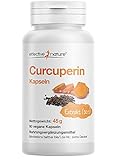 effective nature - Curcuperin - 90 vegane Kapseln - Kurkuma und Piperin - Antioxidative Wirkung - Extrakt 30:1