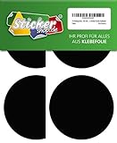 16 Klebepunkte, 100 mm, schwarz, aus PVC Folie, wetterfest, Markierungspunkte Kreise Punkte Aufkleber
