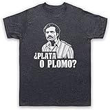 Narcos Pablo Escobar Plata O Plomo Silver OR Lead TV Mens T-Shirt Black L Medium