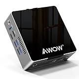 Mini PC Windows 10 Pro AWOW AK34 6GB DDR4 128GB SSD Micro Computer, Intel Celeron J3455 4K HD/2.4G+5G WiFi/Dual LAN/BT 4.2/HDMI*2