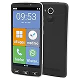 Olympia Neo 16 GB Smartphone für Senioren | Extragroße Darstellung | Hörgerätekompatibel | Notruftaste | Senioren Smartphone 5,5“ Display | Whatsapp & Mediteo vorinstalliert | 8MP Kamera | Schw