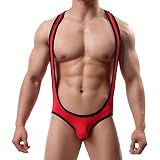 Sexy Unterwäsche mit T-Rücken Bikini-Unterwäsche mit niedrigem Bund und T-Rücken Männer Einfarbig Ultradünn Sexy Schlüpfer Bodyshorts Mode Persönlichkeit Kreativ Höschen(Rot,M)