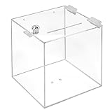 Losbox aus Acrylglas mit Schloß in 200x200x200mm - Zeigis® / Spendenbox/Aktionsbox/Gewinnspielbox/transparent/durchsichtig/Acryl/Plexiglas® / abschließbar
