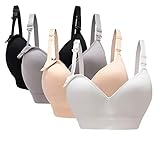 Cimary Damen Schwangerschafts Still-BH Stillen Soft Cup Bras, 4pack (Black+grey+beige+white), Gr.- 36/80
