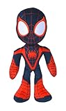 Simba 6315875812X12 - Disney Marvel Miles Morales, 25cm Plüschfigur mit Glow in the dark Augen, Spiderman Filmfigur, Plüschspielzeug, Spinne, Comic Figur, Superheld, ab den ersten Leb
