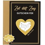 YianHien Zeit statt Zeug Gutschein zum Selber Ausfüllen, Rubbelkarten zum Selber Beschriften, Zeit Schenken Gutschein Rubbelkarte zum Geburtstag Reisen Jubiläum, Gutscheinkarte für Gemeinsame Z
