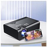 ZHIWEIKJ Video-Beamer, Beamer Full Hd Kurzdistanz Handy Mini Led Bluetooth Ultrakurzdistanz 4k Heimkino Holographischer 3D-Projektor (Farbe : Schwarz)