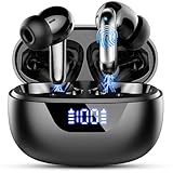 Bluetooth Kopfhörer, Kopfhörer Kabellos Bluetooth 5.3 In Ear mit 4 ENC Mic, 48H HiFi Stereo Kopfhörer Kabellos, LED-Anzeige Wireless Earbud, 3.6g Leicht IP7 Wasserdichte Ohrhörer Sport, USB-C, Schw