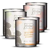 MjAMjAM - Premium Nassfutter für Katzen - Mixpaket 1 - Huhn, Rind, Herzen, 6er Pack (6 x 800g), getreidefrei mit extra viel Fleisch