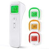WilBee digitales Thermometer Fieberthermometer Stirnthermometer mit Fieberalarm und 32 Speichern, mit 3 Farben Erinnerung, Temperatur in 1s anzeigen, für Kinder und Erwachsene