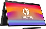 HP Spectre x360 2in1 Laptop | 15,6' UHD IPS Touchscreen | Intel Core i7-1165G7 | 16GB RAM | 512GB SSD | Intel Iris Xe | Win 10 | QWERTZ | Schwarz | inkl. Fingerabdruckleser, Pen & Lederhülle