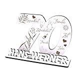 Dekolando Geschenk Geschenke 70 Jahre Deko Aufsteller mit Namen personalisiert - Zahl Zahlen 70sten Geburtstag 70er Jubiläum Tischdeko zum verschenk