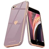 Teageo Kompatibel mit iPhone 7 iPhone 8 iPhone SE2020/2022 Hülle, Süße Herz Handyhülle Luxuriös Galvanisierte Weich TPU Kameraschutz Kratzfest Schutzhülle, Sakura L