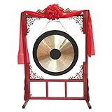 ZHANGZONG gong klingel klangschalen Percussion Instrumente original garantiert musikalisch gestimmte Chime Tischgong, mit Hammerschlägel und Ständer-Set(Color:45cm,Size:)