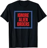 Retro Punk Ignore Alien Orders Clash T-Shirt O-Neck Unisex Short Sleeve T-Shirt Black M