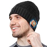 Bluetooth Mütze Geschenke für Männer, Bluetooth5.0 Winter Musik Strickmütze mit Drahtlosen Stereolautsprecher Waschbare Mütze Fit Outdoor Sport, Geschenke zu Weihnachten&Paare für Männer Frauen