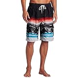 PYUIYY Men 's Summer Hawaiian Pant Mitte Taille Beach Shorts Casual Beach Drawstring Hose Taschen Mode (Black, M)
