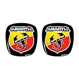 Abarth 32010 3D-Aufkleber, Logo vorne + hinten, offizielles Wappen für Fiat 500