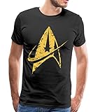 Spreadshirt Star Trek Discovery Delta Abzeichen Gold Männer Premium T-Shirt, 3XL, Schwarz