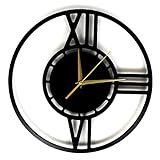 SteelyCut Silent Wanduhr mit römischen Ziffern Originelle Wanddekoration aus Holz Uhr schwarz 38 cm, kein Ticken, Quarzwerk, Uhren für Wohnzimmer, Schlafzimmer, Küche…