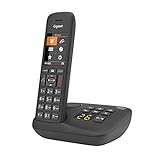 Gigaset C575A, Schnurloses Telefon mit Anrufbeantworter, großes Farbdisplay mit aktueller Benutzeroberfläche, Adressbuch für 200 Kontakte, Jumbo-Modus - Schutz vor unerwünschen Anrufen, schwarz