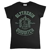 Harry Potter Slytherin Quidditch Tailliertes Damen T-Shirt in den Groessen S-XXL, Damenmode Slim Fit Top, Geburtstagsgeschenke, Mama Tochter Schwester Geschenkidee