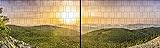 M-tec technology Panorama Zaunposter XL mit Fertigmotiv Sonnenaufgang | 8 Streifen | inkl. 16 Klemmschienen in tranparent | Sie kaufen direkt beim Hersteller