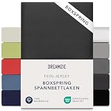 Dreamzie Premium Spannbettlaken 90x200 cm - 100x200 cm - 37cm Seitenhöhe - auch für Boxspringbett & Wasserbett - Bettlaken Boxspringbett 100% Jersey Baumwolle, 150 g/m² - Oeko-TEX - Dunkelg
