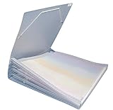 Rayher Fächertasche für Scrapbooking-Papiere, 33 x 33,5 cm, 7 Fächer, transparenter Kunststoff, Gummibandverschluss, Sortiermappe, 7870500