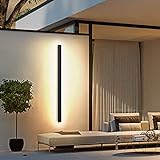 Lange Villa Wandleuchte Schwarze ,Wasserdicht Ip65 Aluminium Acryl Außen LED Wandleuchte für Gärten, Terrassen,Schlafzimmer Wohnzimmer Innen ,60cm/20w,Warm light