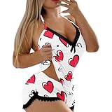2025 Frühling Tank Tops für Frauen T-Shirt Trendy Damen Valentinstag Sexy Love Printed Sleeveless Strap Top Shorts Set Zweiteiliges Set Casual Tank Tops für Frauen 2025, hot pink, L
