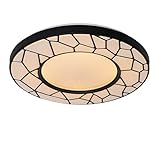 QAZQA - Modern Smart Deckenleuchte | Deckenlampe | Lampe | Leuchte schwarz 49 cm inkl. LED und Dimmer - Luka Dimmer | Dimmbar | Wohnzimmer | Schlafzimmer | Küche - Kunststoff Rund - | LED
