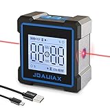 JOAUIAX Digitaler Winkelmesser Magnetisch mit LCD, Elektronischer Neigungsmesser, Laser Winkelmesser 3 in 1,Wiederaufladbare Wasserwaage Inklinometer Wasserdicht für Säge/Bau/Dekoration/DIY