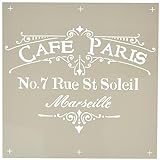 RAYHER HOBBY 38904000 Schablone Café Paris, 30,5 x 30,5 cm, Polyester, SB-Btl 1 Stück
