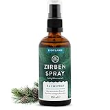 Zirbenspray BIO naturrein FJORLAND® - 100 ml naturreines ätherisches Zirbenspray - vegan & tierversuchsfrei - Raumspray, Kissenspray, Aromatherapie, Raumduft, Duftspray