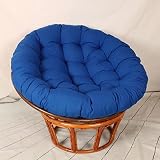 Blaues Stuhlkissen für den Außenbereich, Eieruntertasse, Rattan, Drehschaukel, Hängesessel, dick und bequem, für den Innen- und Außenbereich, 100 x 100
