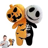 POPOYU 30CM Totenkopf-Kürbis Kissen,Neue kreative Niedlich Gruselige Kissen Puppe,Totenkopf-Kürbis Dekoratives Kissen für Kinder Weihnachten,Geburtstagsgeschenke weiches Bett/Sofa Dek
