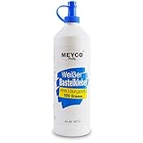 Meyco weißer Bastelkleber 500 g - trocknet transparent - ohne Lösungsmittel - für Textil, Holz, Filz, Papier - Universalkleber mit Dosierspitze