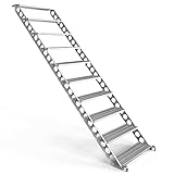 Scafom-rux Bautreppe - [10 Stufen] Außentreppe - 2 Meter Höhe, 80 cm breit, 45 Grad - Treppe außen - Stahltreppen für Gerüst und Garten - Aussentreppen Stahl - verzinkt - Treppen Bausatz