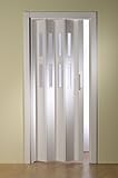 Kunststoff - Falttür mit 2 Fenster Luciana weiß 88,5x202 cm doppelwandig 10 mm; Made in Italy
